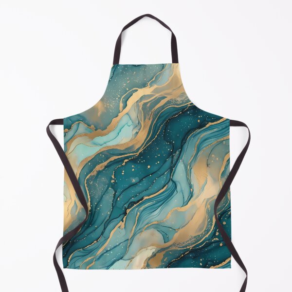 Item preview, 5 Luxury Teal Gold Marble Fluid Art Pattern designed and sold by ART ATTACK ZONE.