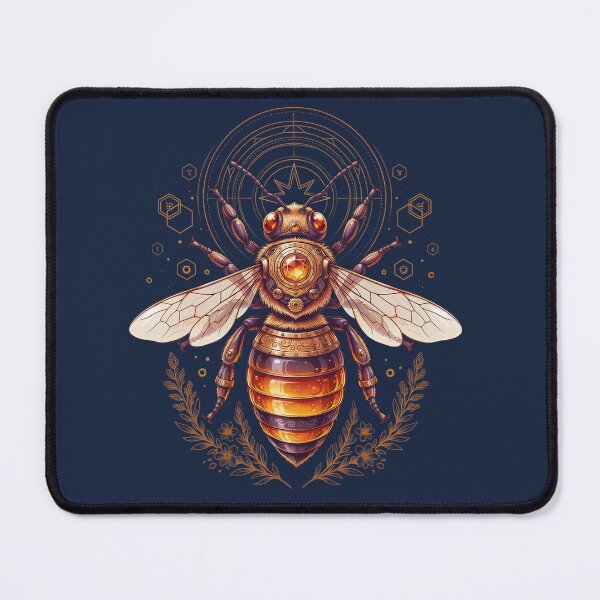 Item preview, Sacred Golden Bee – Mystic Honey Bee with Geometric Halo | Celestial Botanical Art designed and sold by PatsiRose.
