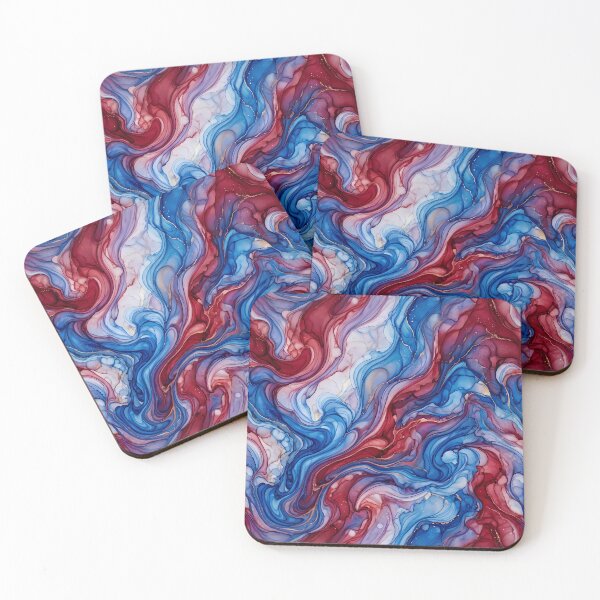 Item preview, 6 Luxury Teal Gold Marble Fluid Art Pattern designed and sold by ART ATTACK ZONE.