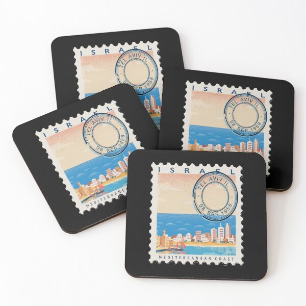 Item preview, Tel Aviv Israel Mediterranean Postage Stamp Travel Sticker designed and sold by stickercuffs.