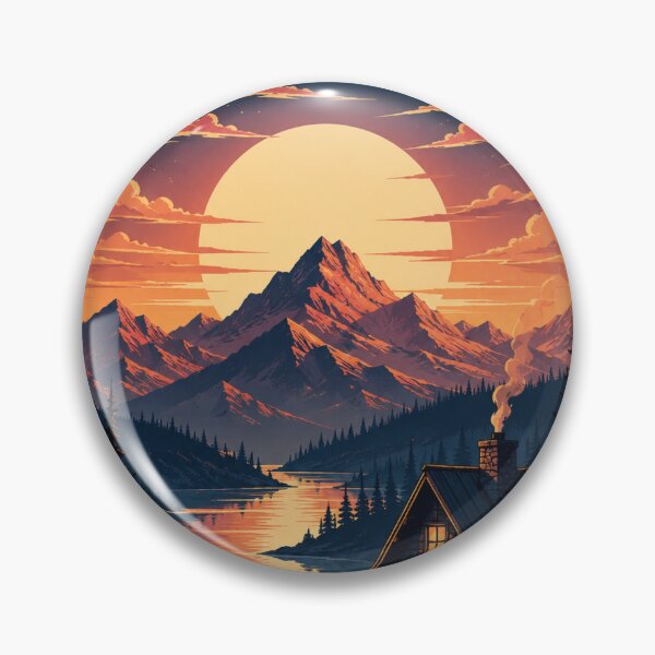 Item preview, Mountain Escape – Sunset Cabin Adventure designed and sold by AndGarciart.