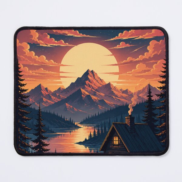 Item preview, Mountain Escape – Sunset Cabin Adventure designed and sold by AndGarciart.