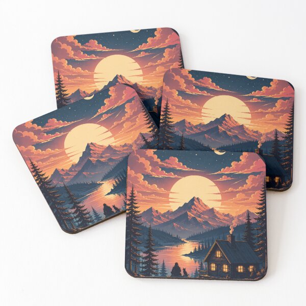 Item preview, Mountain Escape – Sunset Cabin Adventure designed and sold by AndGarciart.