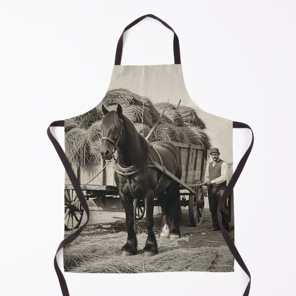 Item preview, Horse-Drawn Hay Wagon With Farmers Posing After Harvest In Rural Historic Field designed and sold by LisaMise.