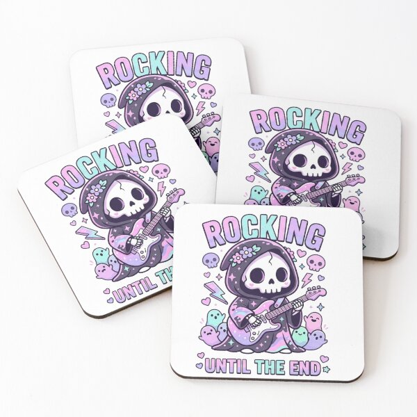 Item preview, Kawaii Pastel Goth Grim Reaper T-Shirt - Cute Skeleton Playing Guitar designed and sold by YourWearPulse.