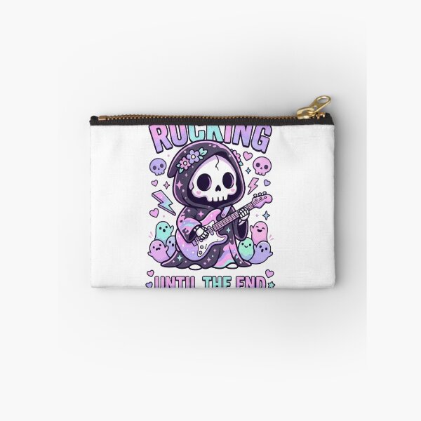 Item preview, Kawaii Pastel Goth Grim Reaper T-Shirt - Cute Skeleton Playing Guitar designed and sold by YourWearPulse.