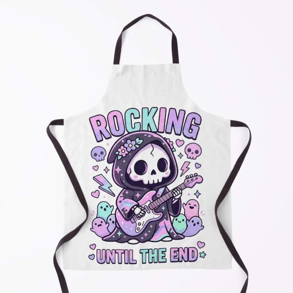 Item preview, Kawaii Pastel Goth Grim Reaper T-Shirt - Cute Skeleton Playing Guitar designed and sold by YourWearPulse.