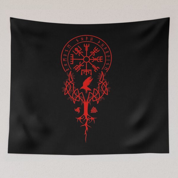 Item preview, Vegvisir Compass Yggdrasil Tree Dark Norse Mythology designed and sold by DarkOriginArts.
