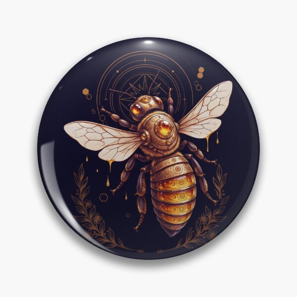 Item preview, Mystic Honey Bee – Sacred Geometry Golden Bee | Celestial Nature Art designed and sold by PatsiRose.