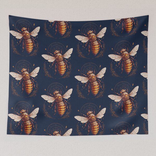 Item preview, Mystic Honey Bee – Sacred Geometry Golden Bee | Celestial Nature Art designed and sold by PatsiRose.