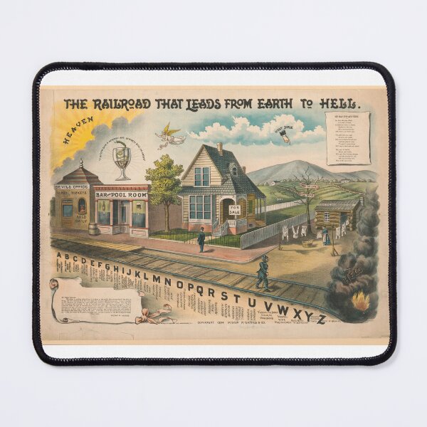 Item preview, The Railroad From Earth To Hell Vintage Print designed and sold by Bart4jesus.