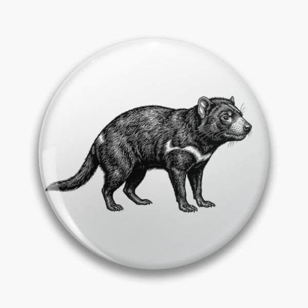 Item preview, Realistic high detail black and white tasmanian devil designed and sold by Minimalisticaly.