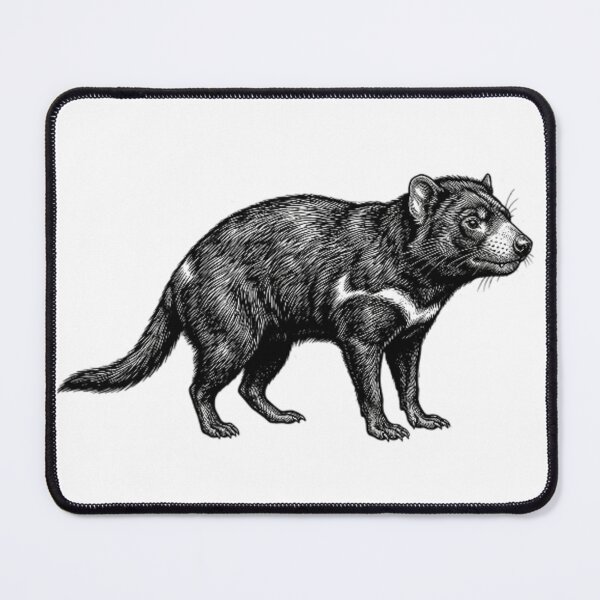 Item preview, Realistic high detail black and white tasmanian devil designed and sold by Minimalisticaly.