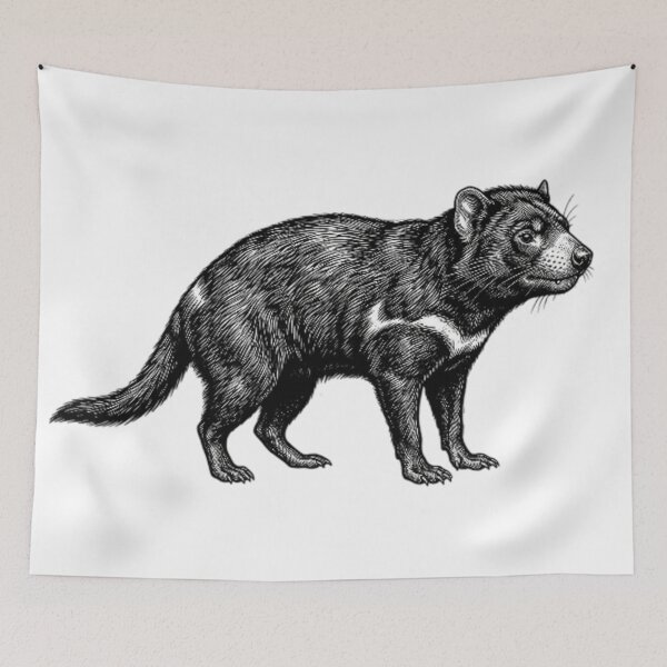 Item preview, Realistic high detail black and white tasmanian devil designed and sold by Minimalisticaly.