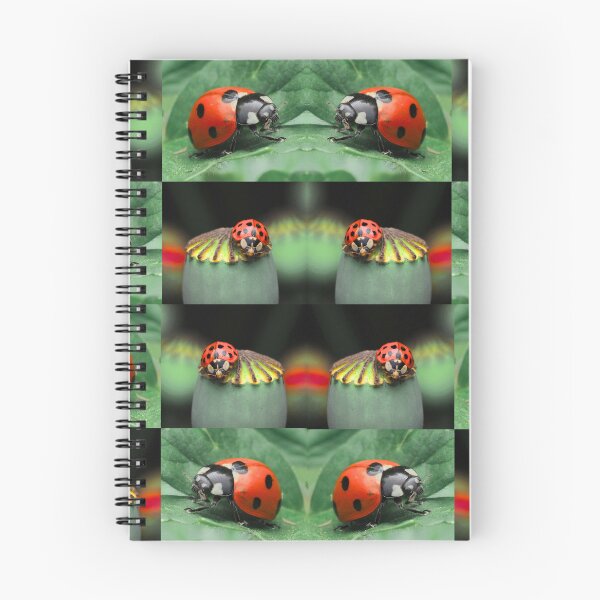 Item preview, Whimsical Ladybug and Poppy Flower Botanical Pattern designed and sold by JurateArt-DK.