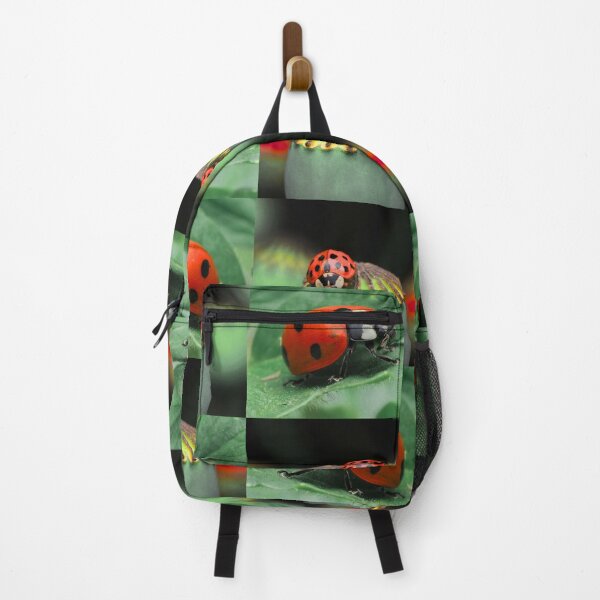 Item preview, Whimsical Ladybug and Poppy Flower Botanical Pattern designed and sold by JurateArt-DK.