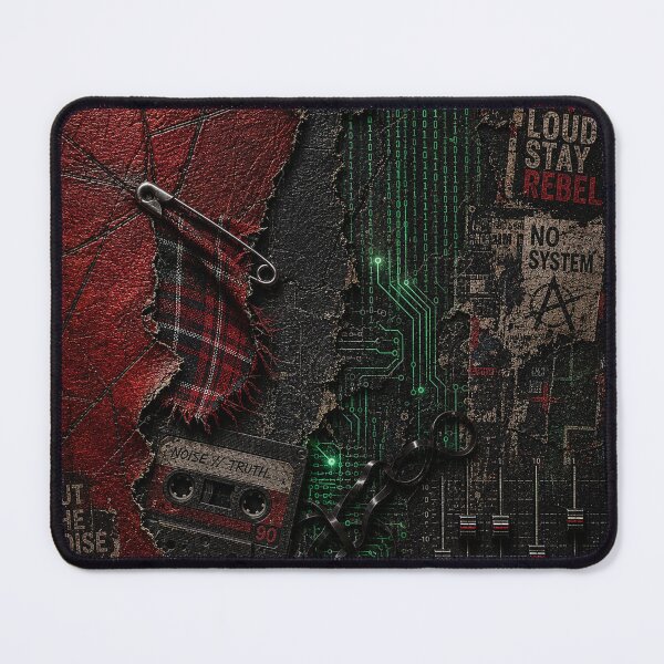 Item preview, Cyberpunk Torn Wall with Green Code and Punk Fabric designed and sold by Ingorgia Studio.