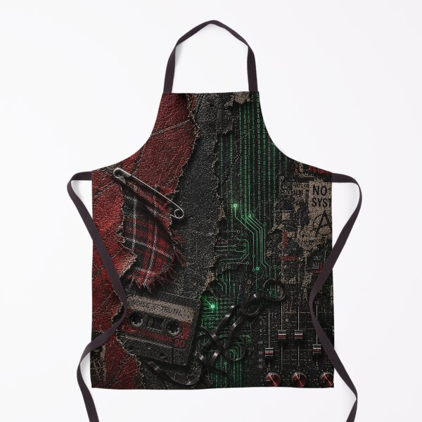 Item preview, Cyberpunk Torn Wall with Green Code and Punk Fabric designed and sold by Ingorgia Studio.