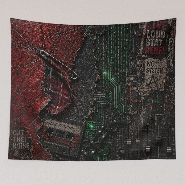 Item preview, Cyberpunk Torn Wall with Green Code and Punk Fabric designed and sold by Ingorgia Studio.