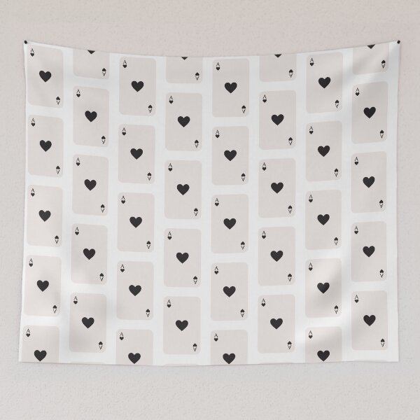 Item preview, Black & Beige Retro Aesthetic Ace of Hearts Playing Card Design, Casino Vibes, Minimalist Artwork designed and sold by SpringTeaDesigns.
