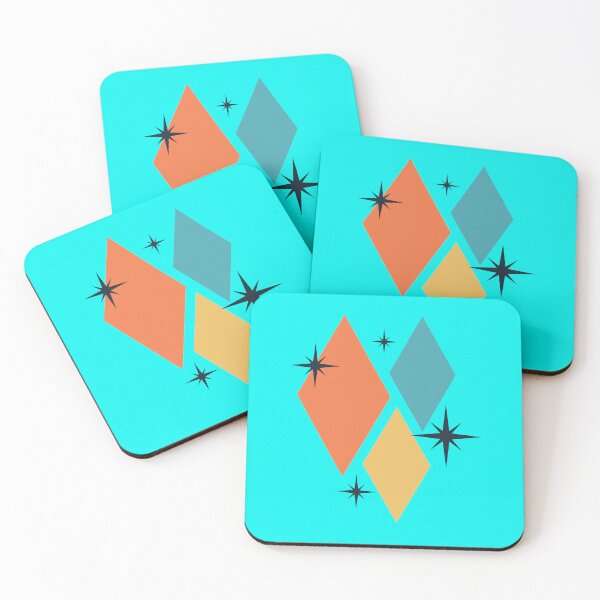 Item preview, Retro midcentury diamond shapes with starburst accents designed and sold by Rue Design Company.