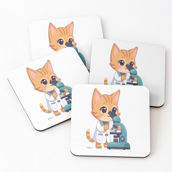 Item preview, Cute Scientist Cat Looking Through Microscope Digital Art  designed and sold by shop0102.