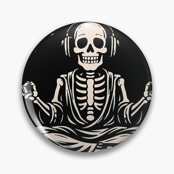 Item preview, Funny Skeleton Meditating Fuck Off Skeleton In Headphones designed and sold by DarkOriginArts.