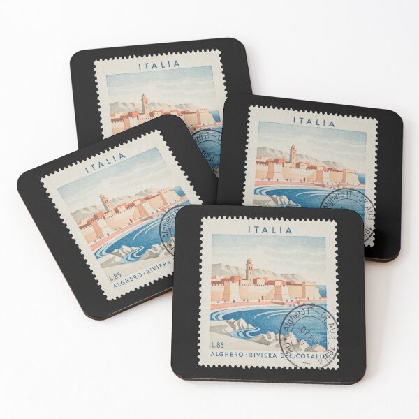 Item preview, Alghero Sardinia Riviera del Corallo Postage Stamp Sticker designed and sold by stickercuffs.