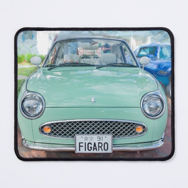 Item preview, 1991 Nissan Figaro Emerald Green and White Roof Isolated Paint Style Print designed and sold by RichFrancoCars.