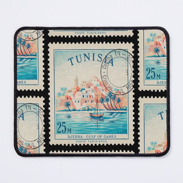 Item preview, Djerba Tunisia Mediterranean Postage Stamp Travel Sticker designed and sold by stickercuffs.
