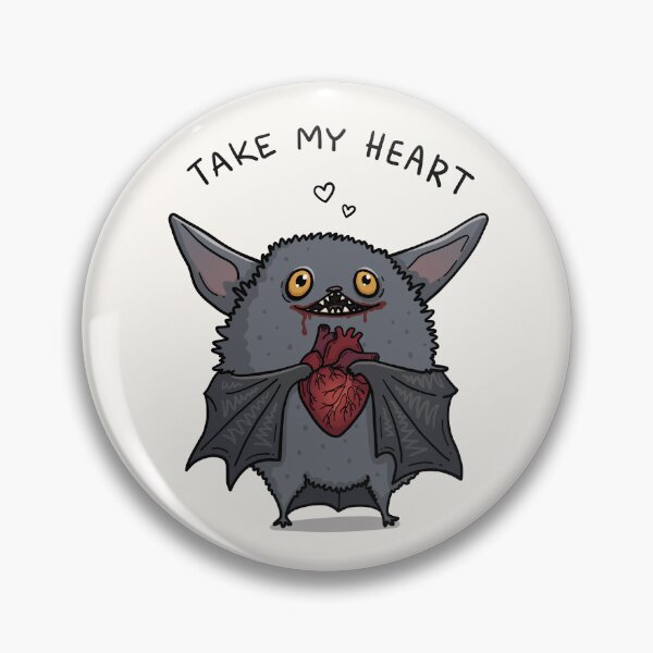 Item preview, Take My Heart Cute Gothic Bat | Funny Dark Humor Monster | Anatomical Heart Cartoon T-Shirt designed and sold by Aida Drogan.