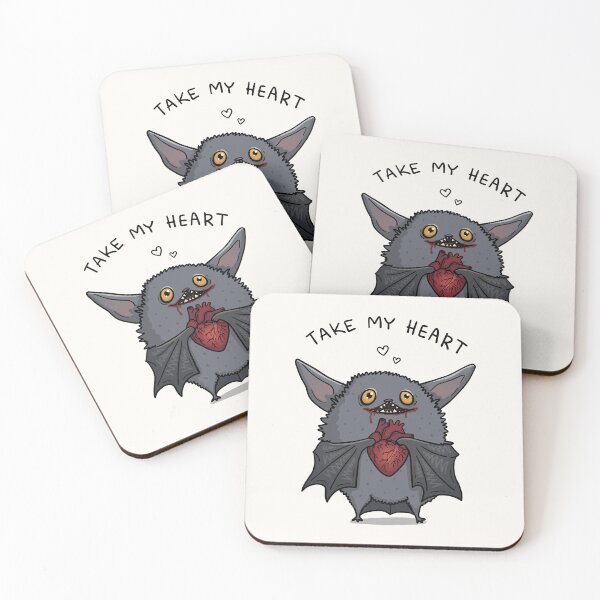 Item preview, Take My Heart Cute Gothic Bat | Funny Dark Humor Monster | Anatomical Heart Cartoon T-Shirt designed and sold by Aida Drogan.
