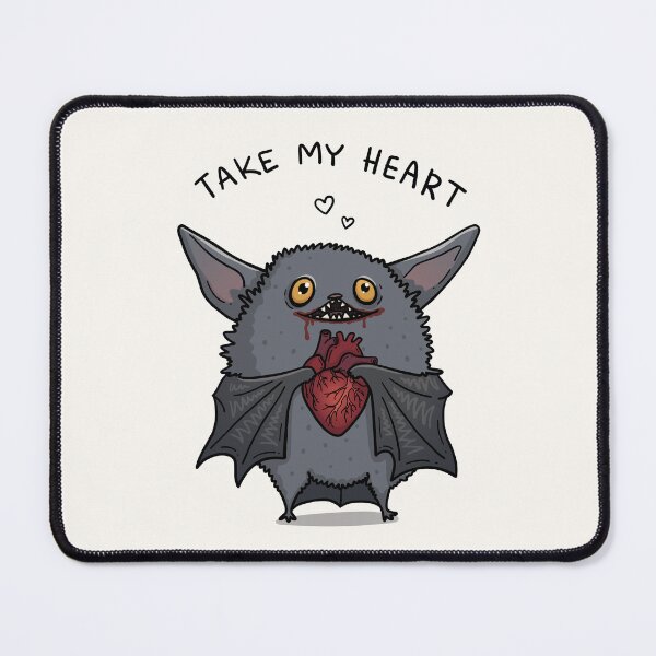 Item preview, Take My Heart Cute Gothic Bat | Funny Dark Humor Monster | Anatomical Heart Cartoon T-Shirt designed and sold by Aida Drogan.