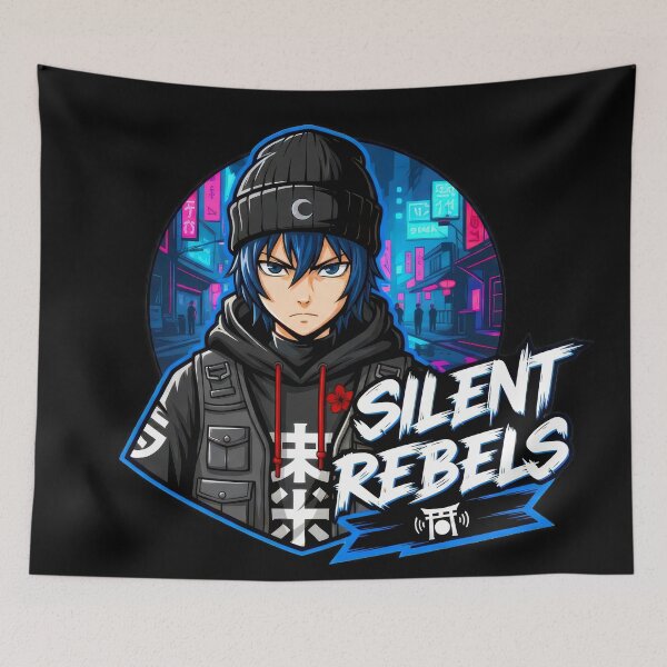 Item preview, Silent Rebels Anime Cyberpunk Streetwear Graphic designed and sold by DigitalArtx-com.