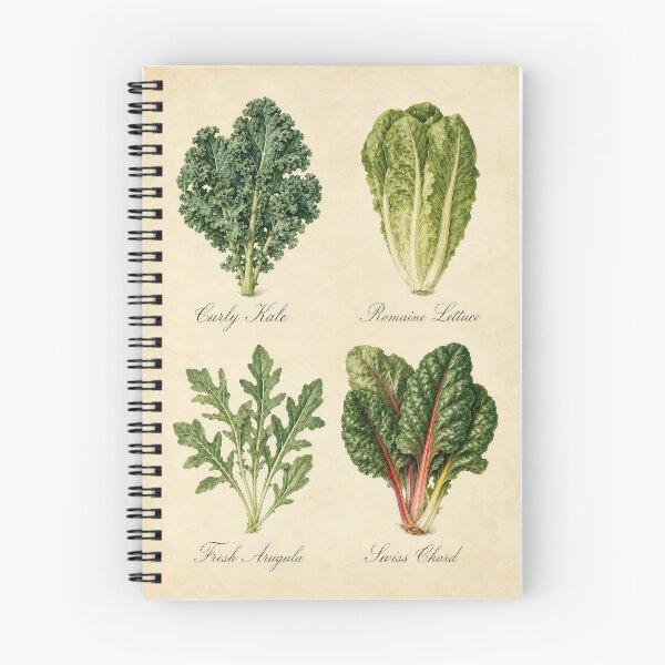 Item preview, Leafy Greens Botanical Print - Vintage Kale, Romaine Lettuce, Arugula & Swiss Chard Illustration designed and sold by NuvoraNest.