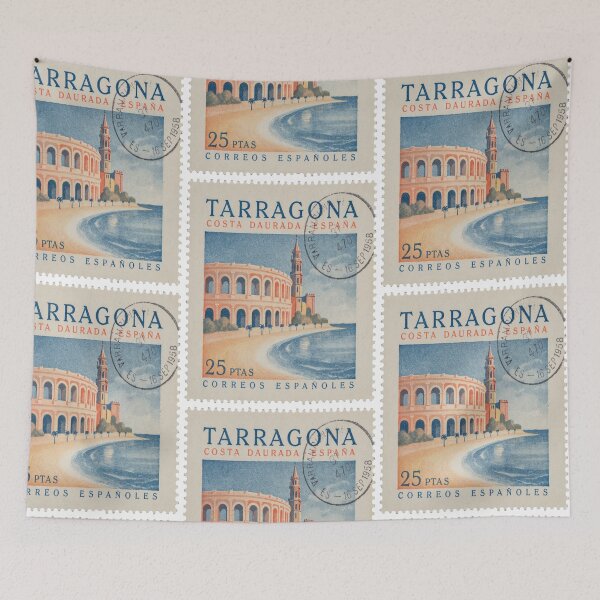Item preview, Tarragona Spain Costa Daurada Postage Stamp Travel Sticker designed and sold by stickercuffs.