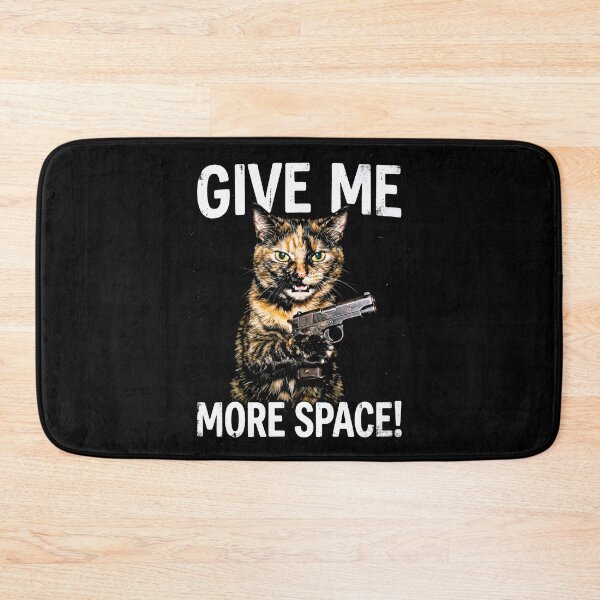 Item preview, Give Me More Space Funny Tortoiseshell Cat with Gun designed and sold by Off-Road-Zone.