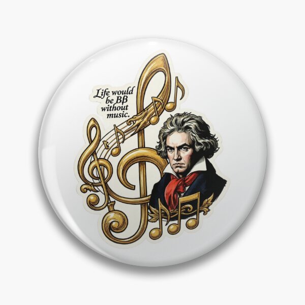 Item preview, Life Would Be B-Flat Without Music - Beethoven Pun Dark Academia Art designed and sold by DoReMiStudio.