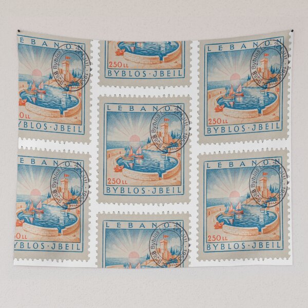 Item preview, Byblos Lebanon Mediterranean Postage Stamp Travel Sticker designed and sold by stickercuffs.