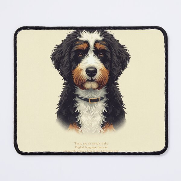 Item preview, "Bernedoodle Dog Portrait Love Quote Print" designed and sold by WaggingTailsCo.