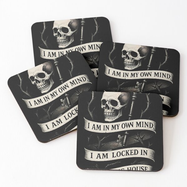 Item preview, I Am In My Own Mind Gothic Skull Key Banner Quote designed and sold by DarkOriginArts.
