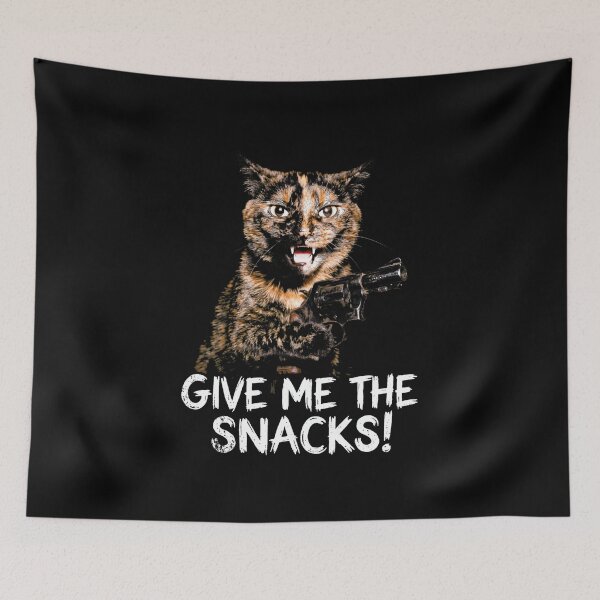 Item preview, Give Me The Snacks Angry Funny Tortoiseshell Cat With Gun designed and sold by Off-Road-Zone.