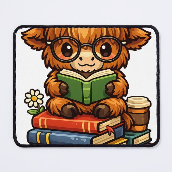 Item preview, Cute Highland Cow Reading Book - Kawaii Book Lover Design designed and sold by AMIR PRO .