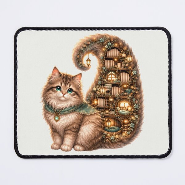 Item preview, Enchanted Library Cat Fantasy Art Print designed and sold by Moody Vibes Studio.