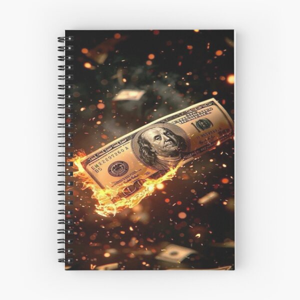 Item preview, The Fire of Ambition? $100 Bill on Fire - Burning Money Aesthetic with Sparks designed and sold by RAYBIL.