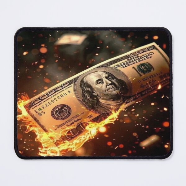 Item preview, The Fire of Ambition? $100 Bill on Fire - Burning Money Aesthetic with Sparks designed and sold by RAYBIL.