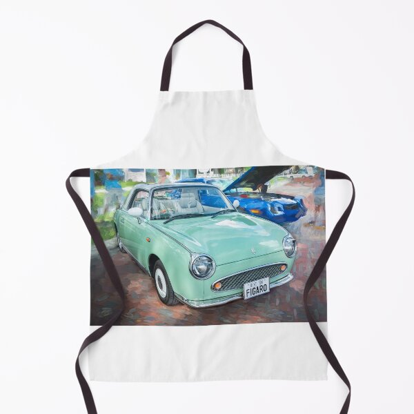 Item preview, 1991 Nissan Figaro Emerald Green and White Roof Technical Blueprint Car Poster designed and sold by RichFrancoCars.