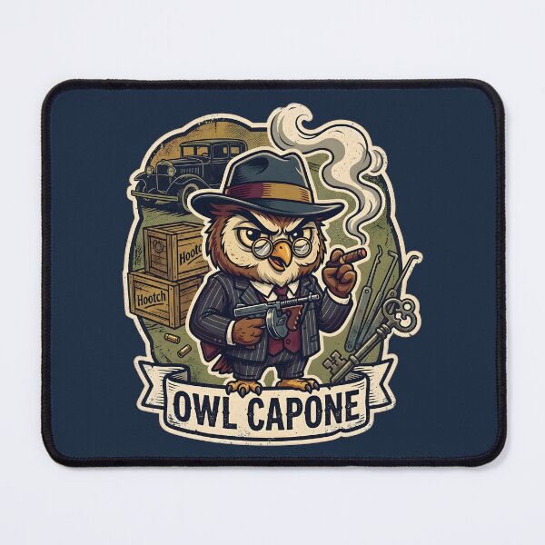Item preview, Owl Capone Vintage Cartoon 1930s Chicago Mobster designed and sold by radiogalaxy.