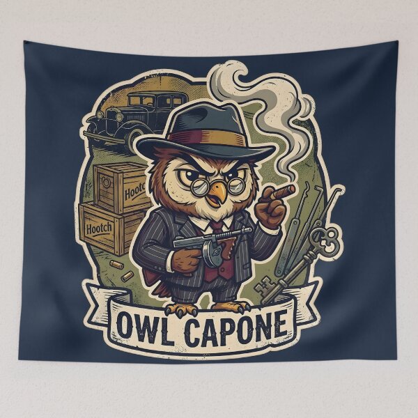 Item preview, Owl Capone Vintage Cartoon 1930s Chicago Mobster designed and sold by radiogalaxy.