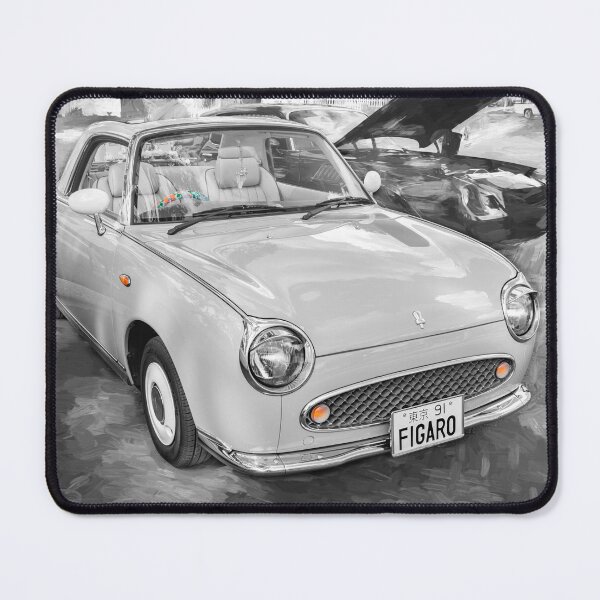 Item preview, Monochrome 1991 Nissan Figaro Boutique JDM Coupe Fine Art Poster designed and sold by RichFrancoCars.
